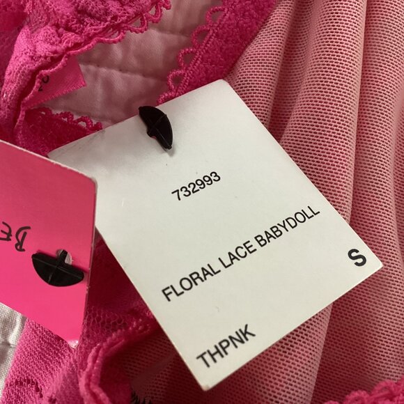 NWT Betsey Johnson Floral Lace Babydoll and Thong Set Slip Dress Size S Nightie - Picture 10 of 10